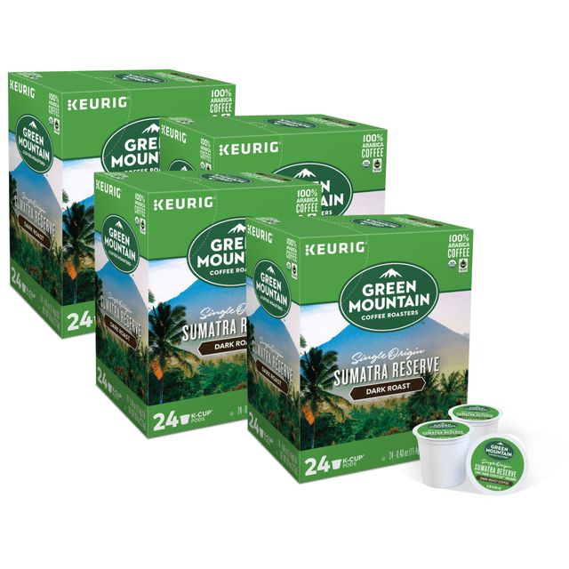 GREEN MOUNTAIN COFFEE ROASTERS, INC. 4060CT Green Mountain Coffee Single-Serve Coffee K-Cup, Sumatran Reserve, Carton Of 96, 4 x 24 Per Box