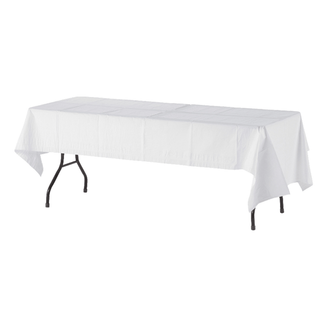 TATCO PRODUCTS, INC. 31108 Tatco White Paper Table Covers, 54in x 108in, White, Box Of 20 TATCO PRODUCTS, INC. 31108 Tatco White Paper Table Covers, 54in x 108in, White, Box Of 20