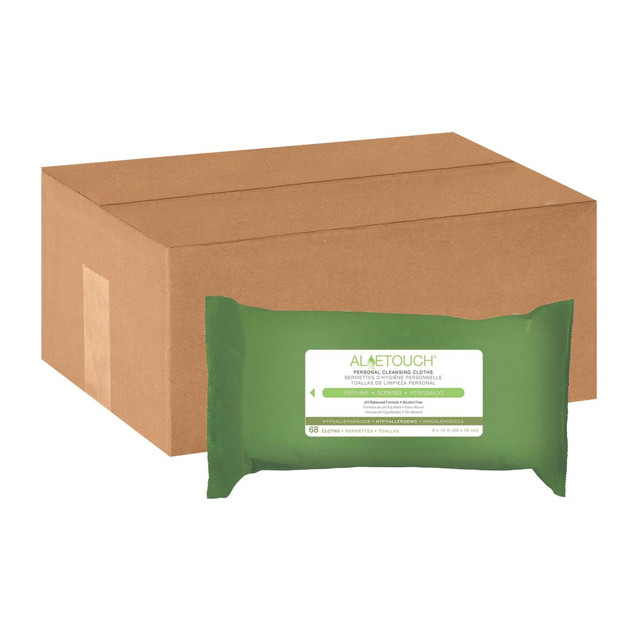 MEDLINE INDUSTRIES, INC. MSC263754 Aloetouch Personal Cleansing Wipes, 8in x 12in, 68 Wipes Per Pack, Case Of 12 Packs MEDLINE INDUSTRIES, INC. MSC263754 Aloetouch Personal Cleansing Wipes, 8in x 12in, 68 Wipes Per Pack, Case Of 12 Packs