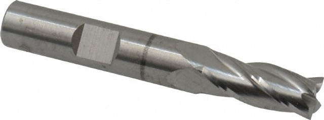 RobbJack NR-404-11 Square End Mill: 11/32'' Dia, 13/16'' LOC, 3/8'' Shank Dia, 2-1/2'' OAL, 4 Flutes, Solid Carbide