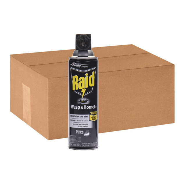 S.C. JOHNSON & SON, INC. 377651CT Raid Wasp and Hornet Killer 33 - Spray - Kills Wasp, Hornet, Mud Dauber, Yellow Jacket - 14 fl oz - White - 12 / Carton