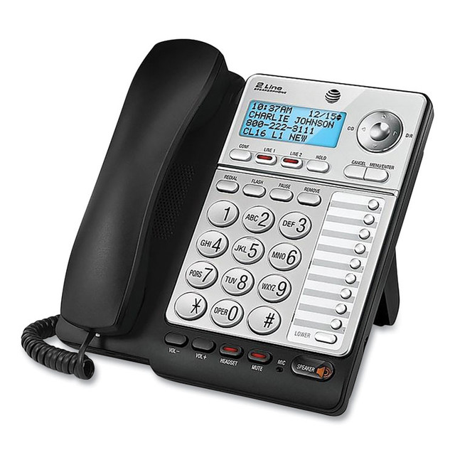 VTECH COMMUNICATIONS AT&T® ML17928 ML17928 Two-Line Corded Speakerphone, Black/Silver