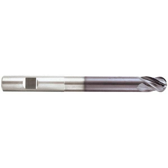 Niagara Cutter 17002085 Ball End Mill: 0.5" Dia, 0.625" LOC, 4 Flute, Solid Carbide