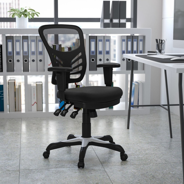 FLASH FURNITURE HL-0001-GG  Ergonomic Mesh Mid-Back Swivel Task Chair, Black
