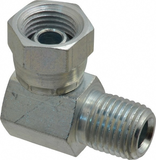 Weatherhead 2047-4-4S Industrial Pipe 90 ° Elbow Adapter: 1/4-18 Female Thread, 1/4-18 Male Thread, FNPSM x MNPT