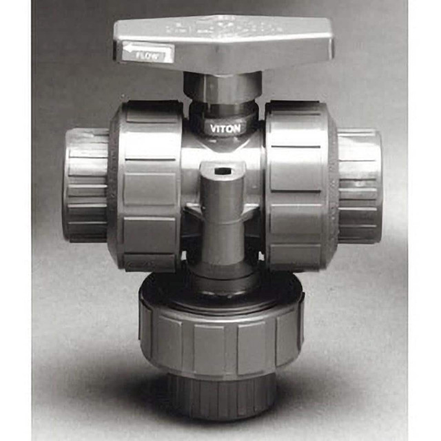 Plast-O-Matic TMBV100EPT-PV True Union Manual Ball Valve: 1" Pipe, Full Port