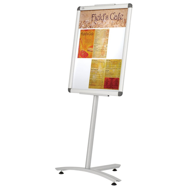 ACCO BRANDS USA, LLC LCF2418 Quartet Improv Pedestal Sign, 54inH x 16inW x16inD, Silver