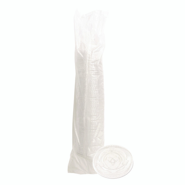 BOARDWALK PET910STRAPK PET Cold Cup Straw-Slot Lids, Fits 9 oz to 10 oz Cold Cups, Plastic, Clear, 100/Pack