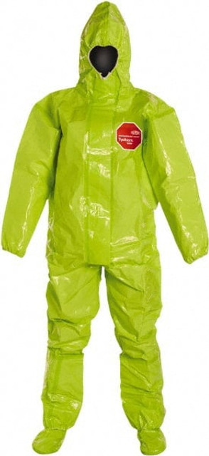 Dupont TK128TLY3X00020 Non-Disposable Rain & Chemical-Resistant Coverall: Lime, Hazmat