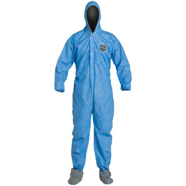 Dupont PB122SBU3X00250 Disposable Coveralls: Size 3X-Large, Film Laminate, Zipper Closure