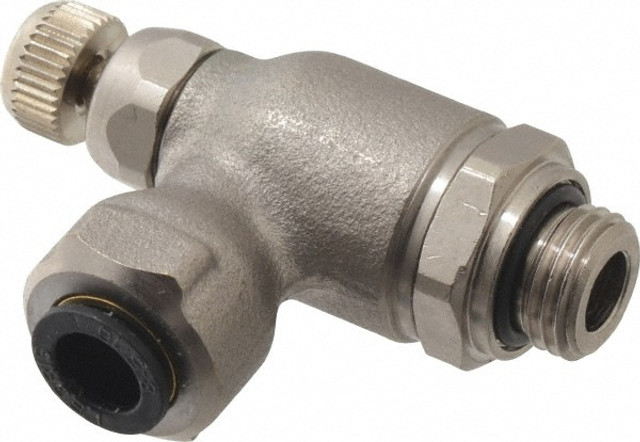 Legris 7100 08 13 Air Flow Control Valve: Push-to-Connect Metal Flow Control, Tube x BSPP, 8mm Tube OD