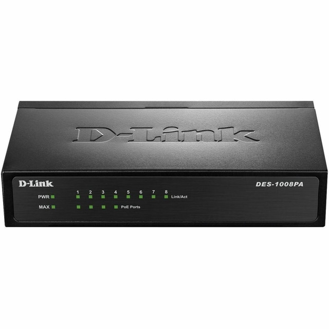 D-LINK SYSTEMS USA, INC. DES-1008PA D-Link DES-1008PA 8-Port 10/100 Unmanaged Metal Desktop Switch with 4 PoE Ports - 8-Port 10/100 Unmanaged Metal Desktop Switch with 4 PoE Ports D-LINK SYSTEMS USA, INC. DES-1008PA D-Link DES-1008PA 8-Port 10/100 Unmanaged Metal Desktop Switch with 4 PoE Ports - 8-Port 10/100 Unmanaged Metal Desktop Switch with 4 PoE Ports