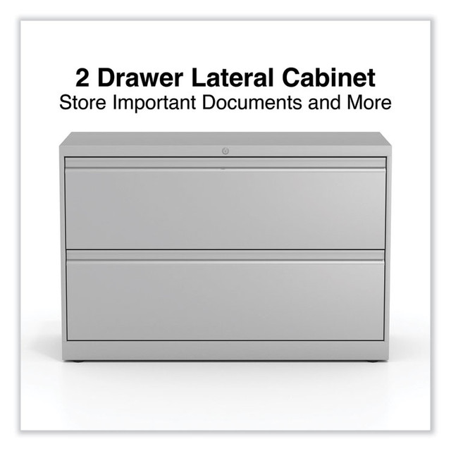 ALERA HLF4229LG Lateral File, 2 Legal/Letter-Size File Drawers, Light Gray, 42" x 18.63" x 28"