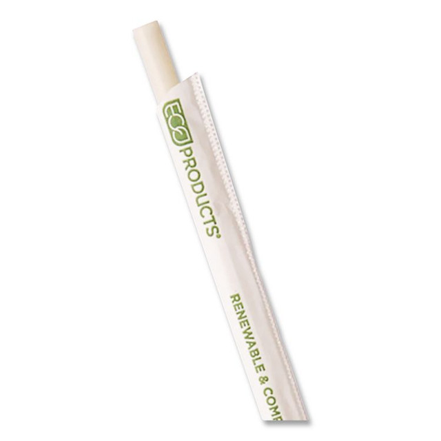 ECO-PRODUCTS,INC. EPSTP76WHT Jumbo Wrapped Paper Straw, 7.75", 6 mm Diameter, White, 3,000/Carton