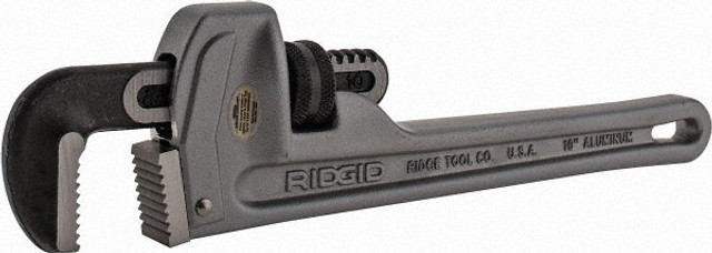 Ridgid 31090 Straight Pipe Wrench: 10" OAL, Aluminum