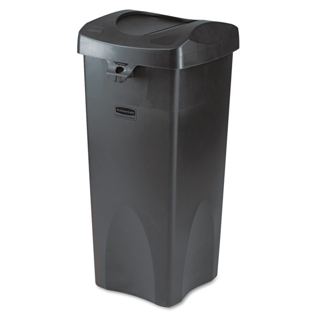 RUBBERMAID COMMERCIAL PROD. 268988BK Swing Top Lid for Untouchable Recycling Center, 16" Square, Black