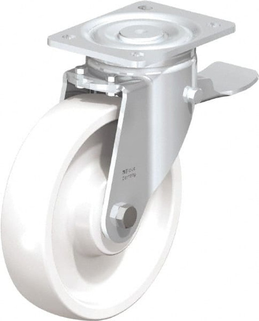 Blickle 294611 Swivel Top Plate Caster: Nylon, 8" Wheel Dia, 1-31/32" Wheel Width, 1,980 lb Capacity, 9-41/64" OAH