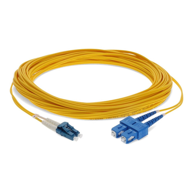 ADD-ON COMPUTER PERIPHERALS, INC. ADD-SC-LC-25M9SMF AddOn 25m LC (Male) to SC (Male) Yellow OS1 Duplex Fiber OFNR (Riser-Rated) Patch Cable - 100% compatible and guaranteed to work