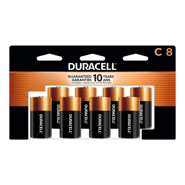 THE DURACELL COMPANY MN14R8DW Duracell Coppertop C Alkaline Batteries, Pack Of 8, 3 Hang Hole Packaging