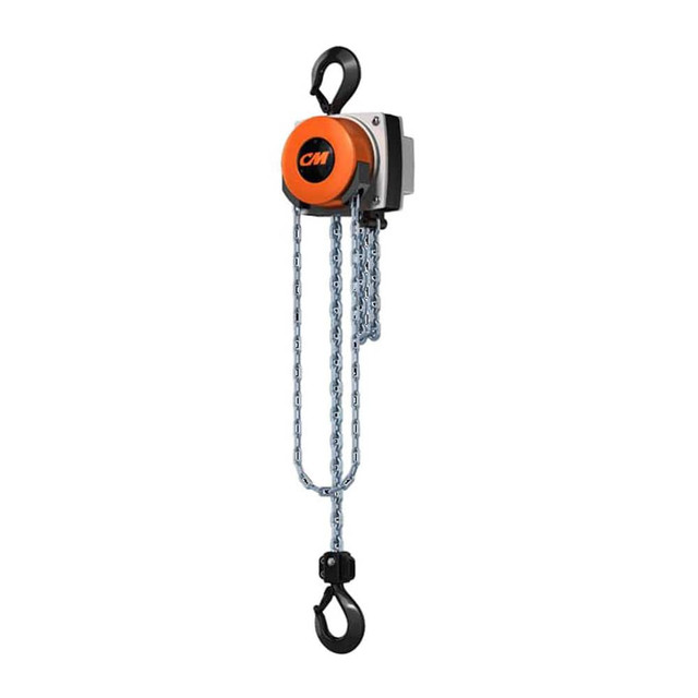 CM HU15000H10 Manual Hoists-Chain, Rope & Strap; Hoist Type: Hand Chain Hoist with Overload Protection ; Lift Mechanism: Chain ; Lifting Material: Chain ; Work Load Limit: 15TON ; Pull Capacity: 152lb ; Maximum Lift Distance: 10ft