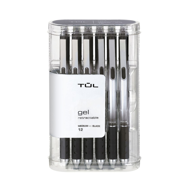 OFFICE DEPOT OM96446 TUL GL Series Retractable Gel Pens, Medium Point, 0.7 mm, Silver Barrel, Black Ink, Pack Of 12 Pens OFFICE DEPOT OM96446 TUL GL Series Retractable Gel Pens, Medium Point, 0.7 mm, Silver Barrel, Black Ink, Pack Of 12 Pens