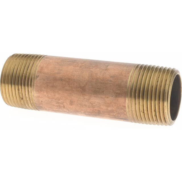 Merit Brass 2116-400 Brass Pipe Nipple: Threaded on Both Ends, 4" OAL, 1" NPT