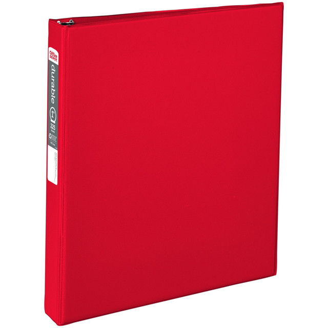 OFFICE DEPOT 82391  Brand Durable Reference 3-Ring Binder, 1in Round Rings, Red