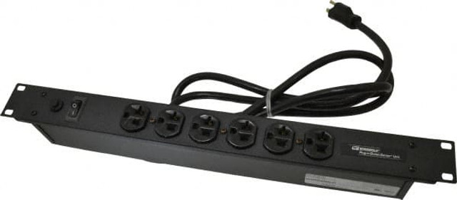 Wiremold J60B0B20 6 Outlets, 120 Volts, 20 Amps, 6' Cord, Power Outlet Strip