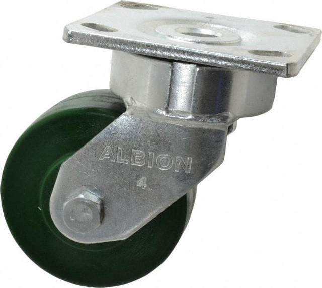 Albion 18XI04229S Rigid & Swivel Top Plate Caster: Polyurethane, 4" Wheel Dia, 2" Wheel Width, 1,000 lb Capacity, 5-5/8" OAH