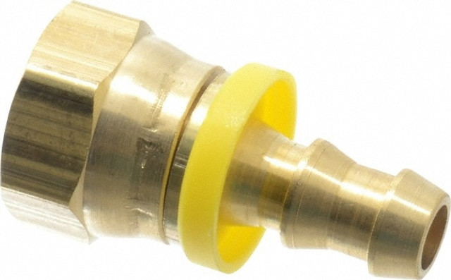 CerroBrass P-309-68 Barbed Push-On Hose Female Connector: 3/4" UNF, Brass, 3/8" Barb