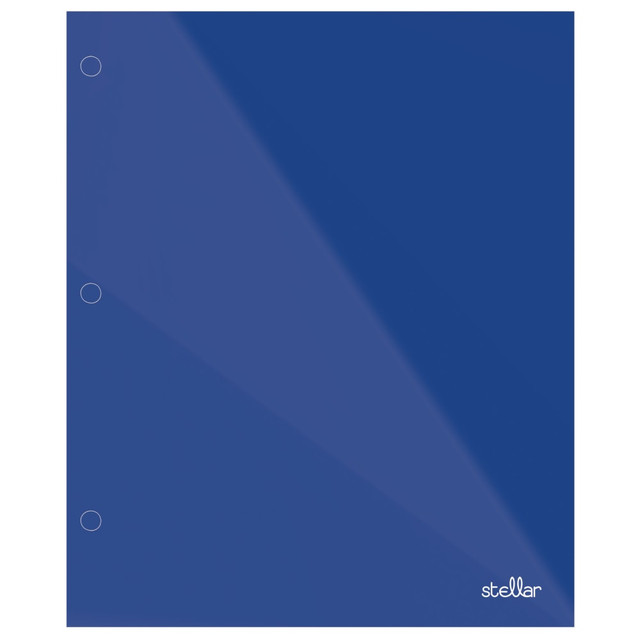 OFFICE DEPOT 328985-BE  Brand Stellar Laminated 2-Pocket Paper Folder, Letter Size, Blue