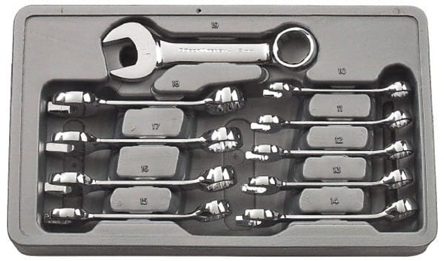 GEARWRENCH 81904 Combination Wrench Set: 10 Pc, 10 mm 11 mm 12 mm 13 mm 14 mm 15 mm 16 mm 17 mm 18 mm & 19 mm Wrench, Metric