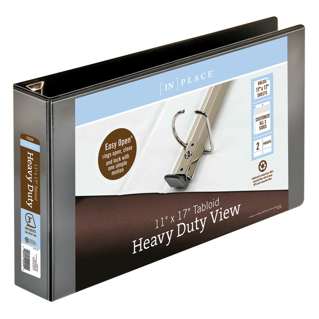OFFICE DEPOT OD06834V3 Brand Heavy-Duty View 3-Ring Binder, 3in D-Rings, Black OFFICE DEPOT OD06834V3 Brand Heavy-Duty View 3-Ring Binder, 3in D-Rings, Black