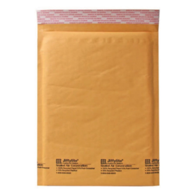 SEALED AIR CORPORATION 39093 Sealed Air Self-Seal Bubble Mailers, 8 1/2in x 12in, Kraft, Case Of 100