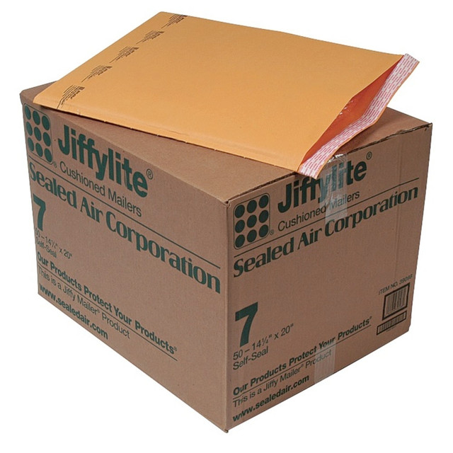 SEALED AIR CORPORATION 39098 Sealed Air Self-Seal Bubble Mailers, 14 1/4in x 20in, Kraft, Case Of 50