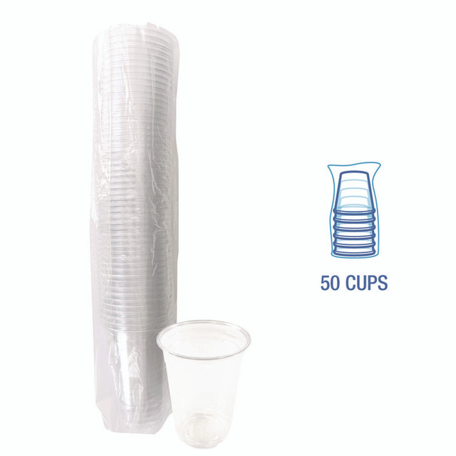 BOARDWALK PET10PK Clear Plastic PET Cups, 10 oz, 50/Pack