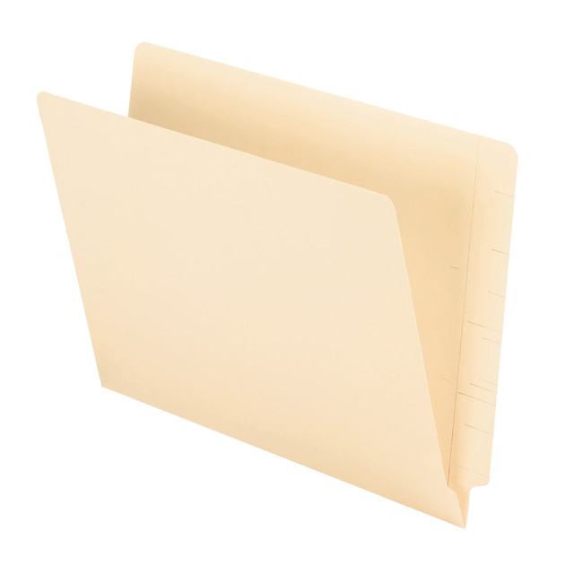 OFFICE DEPOT 210617OD  Brand 2-Ply End-Tab Folders, Straight-Cut Tabs, Letter Size, Manila, Box Of 100