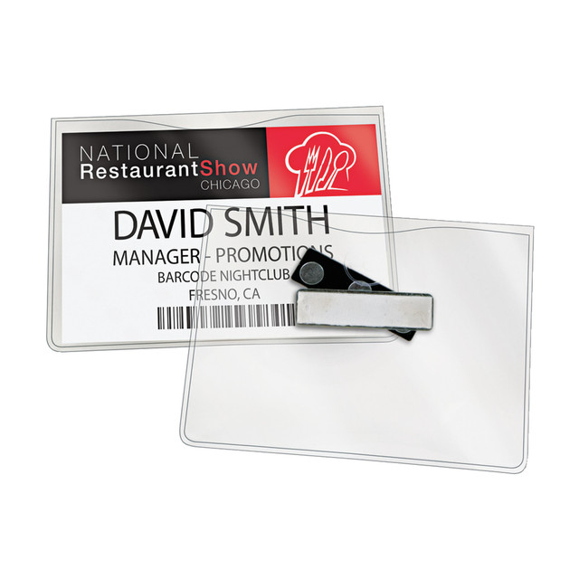 ACCO BRANDS USA, LLC Swingline 3748103  GBC Magnetic Badge Holders, For Horizontal 4in x 3in Inserts, Clear, 6 Pack