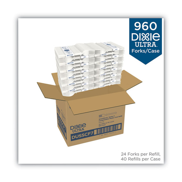 GEORGIA PACIFIC Dixie® DUSSCF7 SmartStock Tri-Tower Dispensing System Cutlery, Fork, Natural, 40/Pack, 24 Packs/Carton