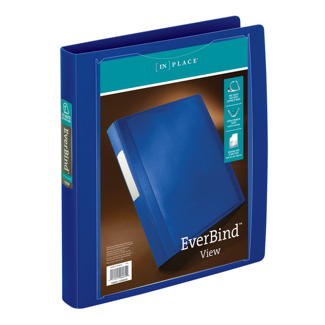 OFFICE DEPOT OD06235 Brand EverBind View 3-Ring Binder, 1in D-Rings, Blue OFFICE DEPOT OD06235 Brand EverBind View 3-Ring Binder, 1in D-Rings, Blue