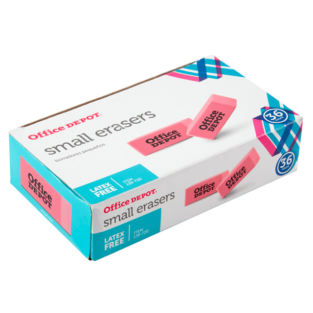 OFFICE DEPOT RW139720 Brand Pink Bevel Erasers, Small, Box Of 36 OFFICE DEPOT RW139720 Brand Pink Bevel Erasers, Small, Box Of 36