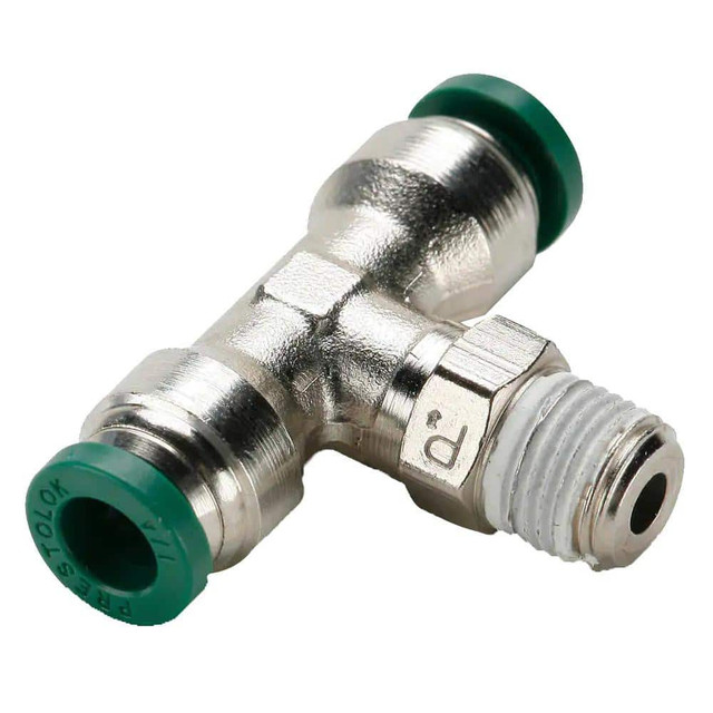 Parker KP82646 Push-To-Connect Tube to Male & Tube to Male NPT Tube Fitting: Swivel Male Branch Tee, 1/2" Thread, 1/2" OD