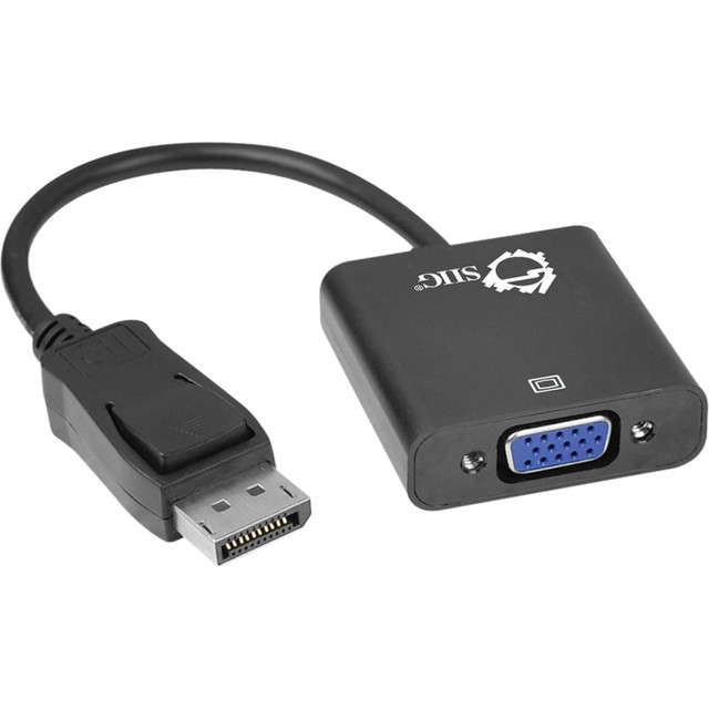 SIIG, INC. CB-DP0N11-S1 SIIG DisplayPort To VGA Active Adapter Converter, 9.25in, Black