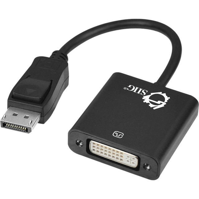 SIIG, INC. CB-DP0P11-S1 SIIG DisplayPort to DVI Adapter Converter - DisplayPort/DVI Video Cable for Video Device, Notebook - First End: 1 x 20-pin DisplayPort 1.1a Digital Audio/Video - Male - Second End: 1 x 24-pin DVI-D Digital Video - Female - Bla SIIG, INC. CB-DP0P11-S1 SIIG DisplayPort to DVI Adapter Converter - DisplayPort/DVI Video Cable for Video Device, Notebook - First End: 1 x 20-pin DisplayPort 1.1a Digital Audio/Video - Male - Second End: 1 x 24-pin DVI-D Digital Video - Female - Bla