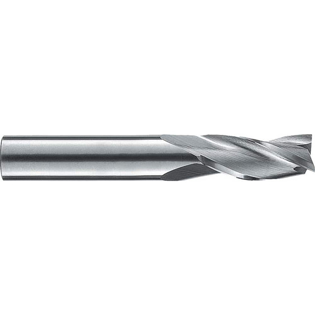 RobbJack NR-303-08 Square End Mill: 1/4'' Dia, 3/4'' LOC, 1/4'' Shank Dia, 2-1/2'' OAL, 3 Flutes, Solid Carbide