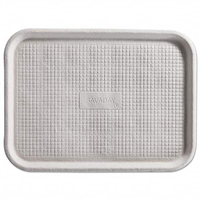 Chinet HUH20803CT Savaday Molded Fiber Flat Food Tray, White, 12x16, 200/Carton