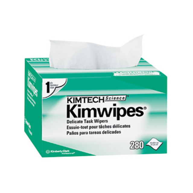 KIMBERLY-CLARK KCC34155CT Kimtech Science Kimwipes Delicate Task Wipers, 4-2/5in x 8-2/5in, 280 Per Pack, Case Of 60 Packs