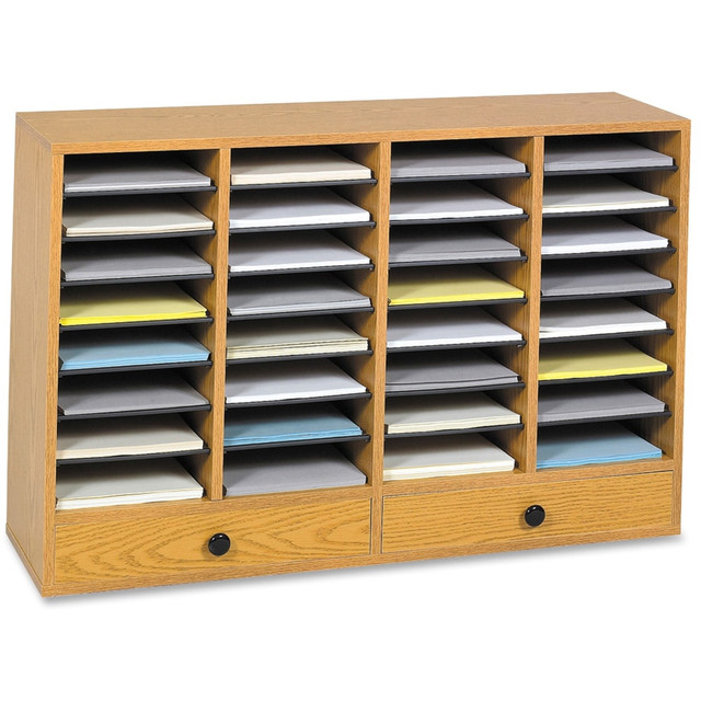 SAFCO PRODUCTS CO 9494MO Safco Adjustable Compartment Literature Organizers - 32 Compartments - 2 Drawers - Compartment Size 2.50in x 9.50in x 11.50in - Drawer Size 2.75in x 17.50in - 25.3in Height x 39.3in Width x 11.8in Depth - Adjustable, Stackabl