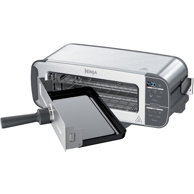 SHARK NINJA ST101 Ninja ST101 Foodi 2-in-1 Flip Toaster And Compact Toaster Oven, Stainless Steel
