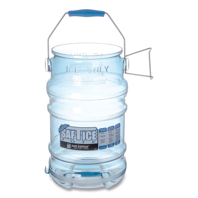 CFS BRANDS San Jamar® SI6000 Saf-T-Ice Tote, 6 gal, Transparent Blue